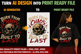 convert ai generated tshirt design to print ready files for pod, dtf, and dtg