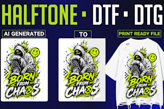 convert ai generated tshirt design to print ready files for pod, dtf, and dtg