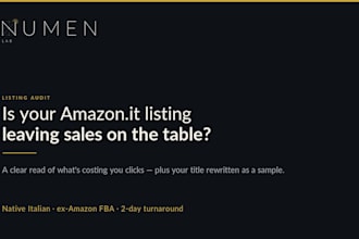 audit your italian amazon listing and rewrite your title as a sample