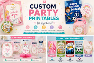 create custom birthday party printables for any theme