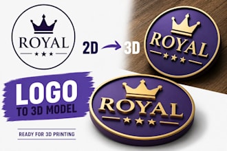 convert image or logo to 3d model, stl, 3mf, glb for 3d printing, 3d design