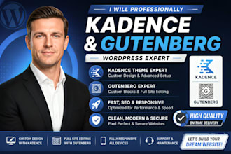 create fast kadence wordpress website with kadence blocks, spectra or gutenberg
