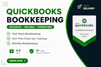 monthly accounting and bookkeeping in quickbooks online with setup