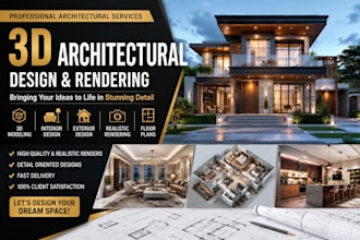 design 3d modelling and realistic architecture rendering