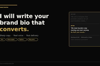 write a powerful brand bio or about page for your business