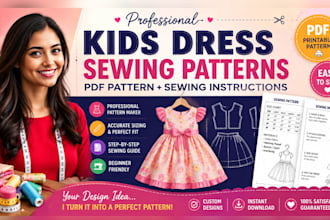 be your sewing pattern maker, sewing instructions for kids dress, apparel design