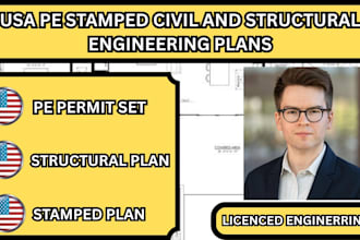 provide USA pe stamped civil and structural engineering plans
