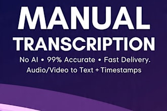 do accurate manual transcription with timespamps and no ai