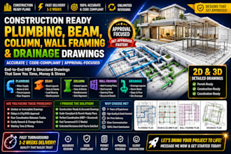 deliver construction ready plumbing, beam, column, wall framing and drainage