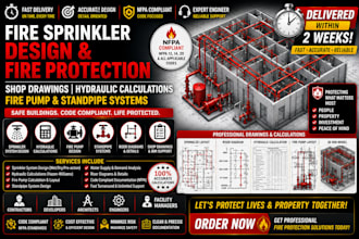 create fire sprinkler shop drawings hydraulic