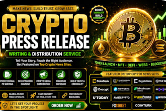 crypto press releases for blockchain web3 and nft projects write and distribute
