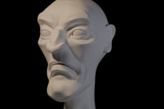 sculpt a detailed 3d head in blender