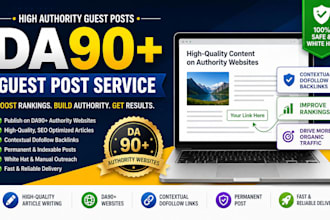 write and publish da90 guest post with dofollow seo backlink