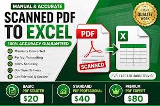 manually convert scanned PDF to excel