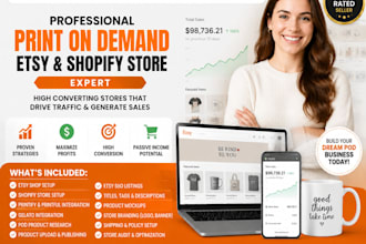 design print on demand store shopify pod store printify printful etsy pod store