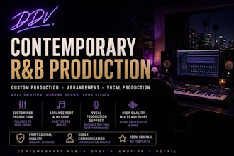 produce a professional contemporary rnb song
