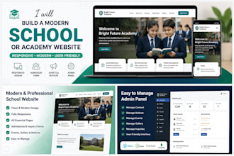 build a modern school or academy websites using mern