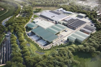 develop industrial park,site map layout,factorycomplex render,aerial view,estate