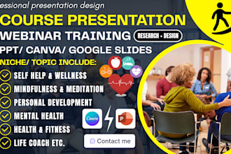 design self help wellness sports fitness coaching course presentation or webinar