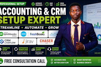 setup quickbooks online xero freshbooks zoho books CRM liveflow jirav chaser CRM