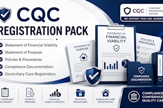 prepare cqc registration documents and financial viability statement