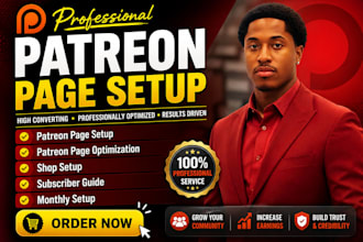 do patreon page setup, patreon promotion and profile optimization