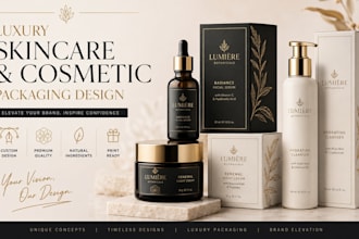 design luxury skincare and cosmetic label with custom product packaging box pack