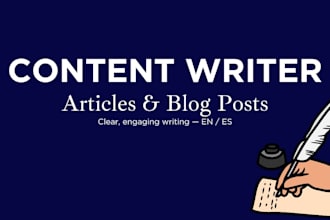 write blog posts and articles in english and spanish