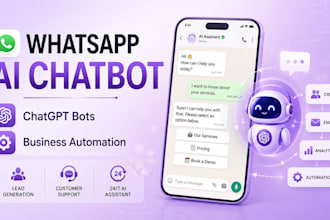 build whatsapp ai chatbot, a chatgpt bot, and automation for your business
