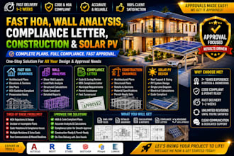 deliver fast hoa, wall analysis, compliance letter, construction and solar pv