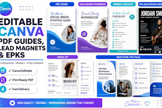 design editable canva PDF guide, lead magnet, freebie and epk