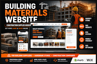 design building materials wix website construction supplies shopify store
