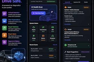 develop ai car diagnose app, obd2 scanner app, vehincle maintenance app