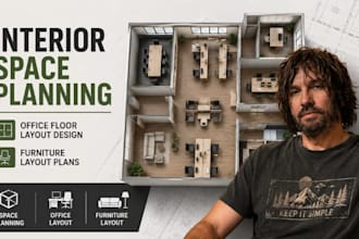 do interior space planning, office floor layout design, furniture layout plans