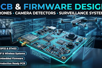 design pcb and firmware for drones, camera detectors, and surveillance systems