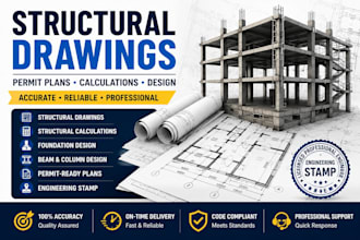 design structural drawings, structural calculations, and permit plans