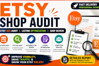 do etsy shop audit, etsy SEO audit and listing optimization