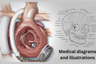 draw high quality 2d 3d medical scientific illustration anatomy biology diagram