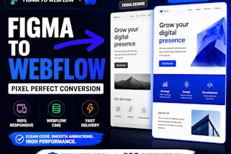 convert figma to webflow responsive website with clean and scalable development