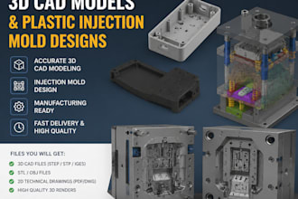 create 3d cad models and plastic injection mold designs