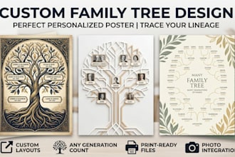 design a personalized family tree poster with family history