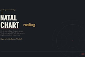 write a deep natal chart reading with no fortune telling