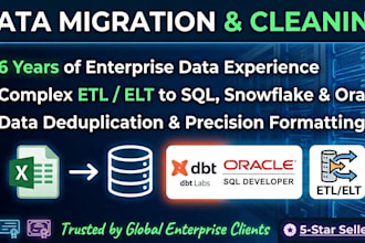 clean, format, and import your excel data into sql or snowflake oracle