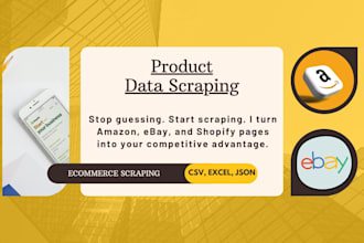 scrape amazon, ebay, or shopify product data into clean structured files