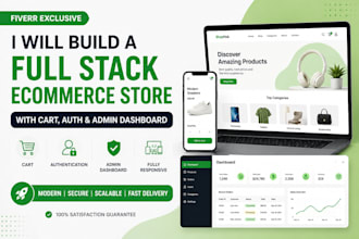 build a full stack ecommerce website with cart auth and admin dashboard