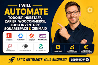 automate todoist hubstaff zapier woocommerce zoho inventory squarespace zenmaid