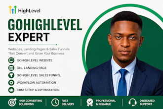 design gohighlevel website, gohighlevel expert,  ghl landingpage, gohighlevel