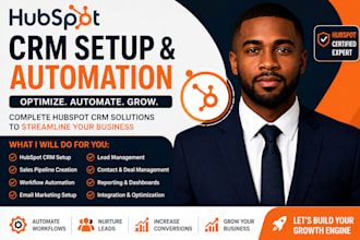setup hubspot CRM, sales pipeline and workflow automation