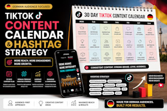 create a tiktok content calendar and hashtag strategy for german audiences