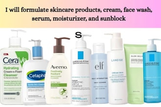 formulate professional skincare products, creams, serums, face washes, moisturiz